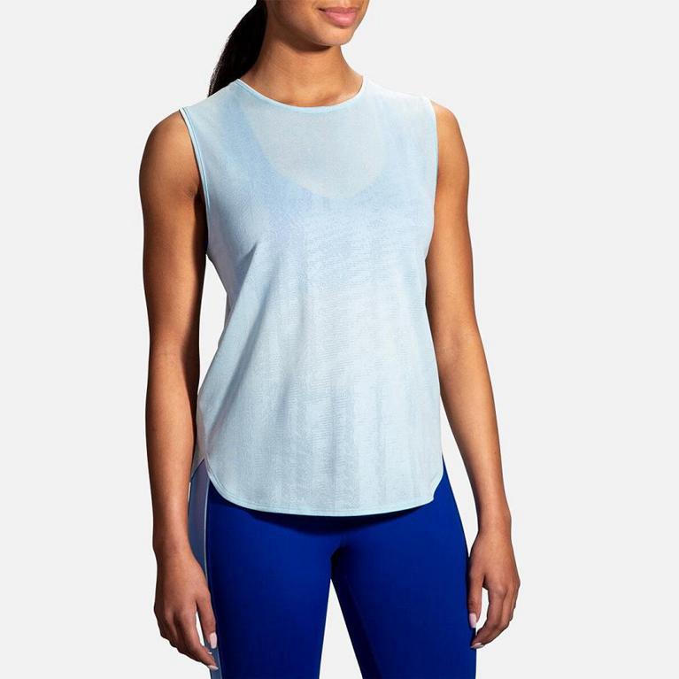 Brooks Womens Spirit Running Tank Top - Blue (610378-HEZ)